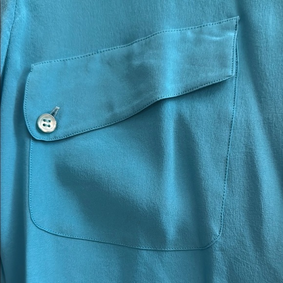 80’s Lillie Rubin 100% silk blouse with shoulder pads - Picture 3 of 5